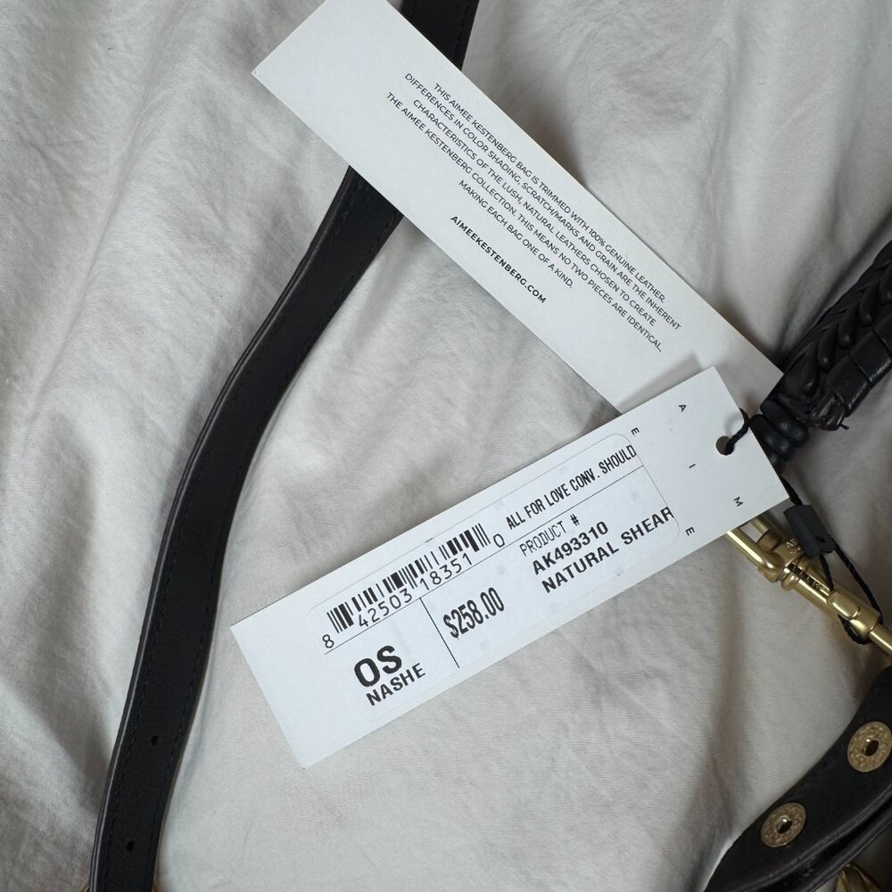 NWT All For Love Convertible Leather Shoulder Bag In Natural Shearling - Picture 6 of 15